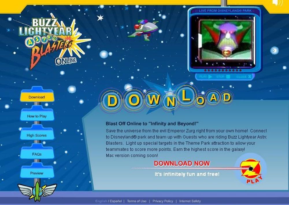 Buzz Lightyear Astro Blasters Game